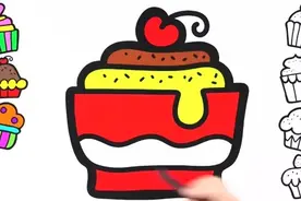 儿童简笔画  给自己画一个好看又好吃的小蛋糕解解馋吧视频封面