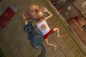 熊出没：光头强养猫日常！肥波真是只好猫，大半夜还要到处抓虫子