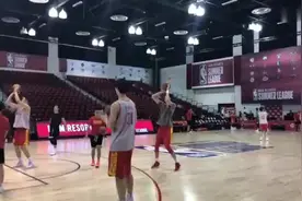 NBA夏联中国男篮首次公开训练！周琦三分8中7,这训练手感今天要爆