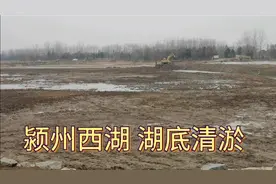 实拍阜阳颍州西湖，湖底清淤施工现场。视频封面