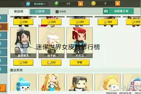 迷你世界女皮肤排行榜(自己认为)