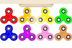 儿童早教色彩认知，八种颜色的手指旋转陀螺教宝宝认识各种颜色