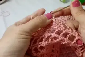 简单好看的网格花，适合钩夏季小外搭视频封面