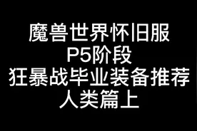 魔兽世界怀旧服P5阶段狂暴战毕业装备推荐人类篇（上）视频封面