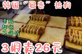韩国“最贵”热狗，3根卖26元，每天一天不排队，老板却说不赚钱!视频封面