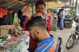 印度真正的路边理发和头部按摩视频封面