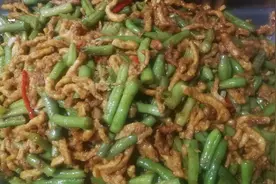 食堂大锅菜系列之四季豆炒肉丝