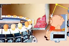 猪妈妈养了6只小猪，其中1只是贪吃鬼，被自动喂食机喂胖到爆炸！