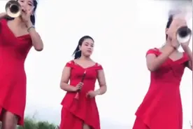 三个唢呐妹子，马路上演奏一曲《天路》DJ音乐，吹得带劲！视频封面