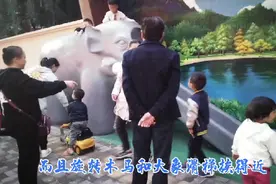 太原迎泽公园大象滑梯，微缩版搬到北肖墙路边，供免费玩耍真热闹视频封面