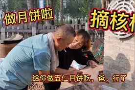 北方的核桃长啥样？黑黑的表皮下里面怎么样？摘下来去做五仁月饼视频封面