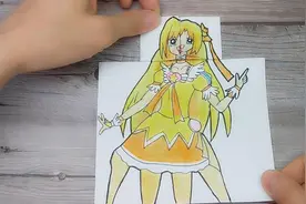 用一张纸变换巴拉拉小魔仙小蓝，画法简单漂亮，女生很喜欢