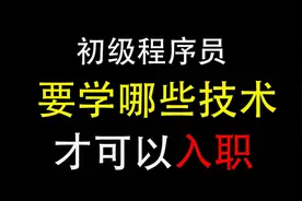 100%干货 初级程序员要学哪些技术才够入职资格