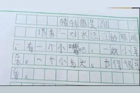 9岁孩子写的作文《猜猜他是谁》老师夸写的好，妈妈看了哭笑不得