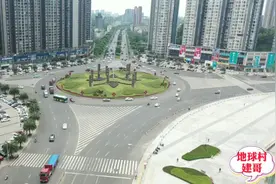 航拍：乐山市鹤翔路大转盘，乐山街道整洁交通有序旅游胜地之选哦视频封面