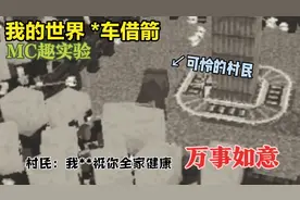〈MC趣实验〉将村民绑在矿车上滑行 他能够躲避掠夺者的箭么？