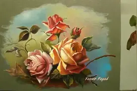 油画高手视频教学，巧手绘画玫瑰花，很漂亮值得收藏视频封面