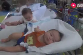 孤儿院里的宝宝好像知道哭闹没人哄都安静的呆在摇篮里视频封面