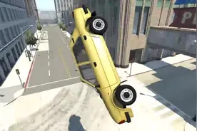 赛车游戏 老爷车起跳后撞上电线杆视频封面