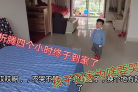 宝妈带乐乐坐四个小时车子才到家，为啥乐乐一到家就哭了个不停？视频封面