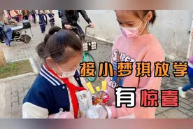 小娜子病了没去上学，放学去接小梦琪，把零食藏在衣服里给她惊喜视频封面