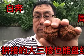 农人李主任这对大三棱核桃，玩的特别红了，可惜是拼接的