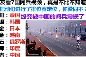 网友将7国阅兵排位：青铜、白银、黄金、铂金、钻石、大师、王者视频封面