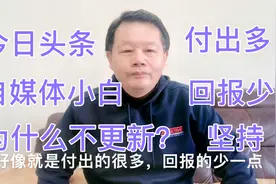 今日头条小白怎么不更新视频了？收益低了？大哥觉得要坚持做下去视频封面