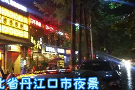 实拍湖北省丹江口“好吃街”夜景，真心佩服当地司机路边停车水平视频封面
