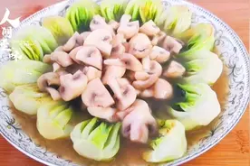 上海家常菜蘑菇菜心，菜心软糯蘑菇鲜香，做法简单加蚝油更好吃