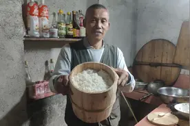 农村大爷自制饭甑，详细演示使用过程，米饭吃起来真香