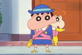 蜡笔小新，小新独自一人背妹妹骑着车子去上幼儿园，真是个好哥哥视频封面