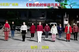 广场舞《DJ想你的时候问月亮》团队练习版，冬天跳一跳不会觉得冷