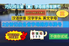 2分钟记住河北省（冀）字母排序车牌号 你信吗？
