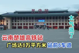 看云南楚雄高铁站，仅广场就8万平方米像建在公园中，但人太少啦视频封面