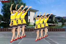 经典西藏民歌广场舞《逛新城》水兵舞风格，歌词很有意思，附分解