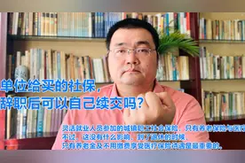 单位给买的社保，辞职后可以自己续交吗？