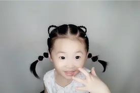 猫耳朵发型这样扎好看吗？2岁女儿短发扎出来的效果，太可爱啦