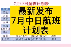 最新发布7月中日航班计划表视频封面