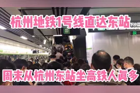 杭州湖畔中心太美，地铁1号线直达东站很方便，周末东站人流量大视频封面