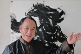 中国画水墨大写意画马激情澎湃