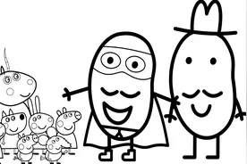 孩子一看就会画，幼儿简笔画上色教程：小猪佩奇和朋友们