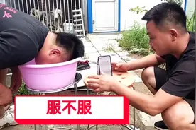 挑战人体极限，水盆憋气，最后被朋友按住了头，眼睛憋的通红。视频封面