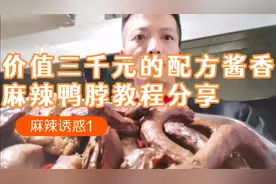 绝味酱香鸭脖配方教程今日公开和大家分享，简单易学，包学包会。