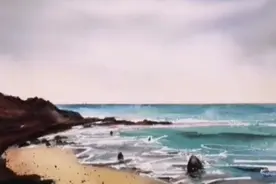 水彩画海边风景，完整水彩画教程，绝对学到了视频封面
