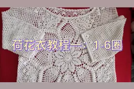 毛线编织一款成人女士经典荷花钩衣教程