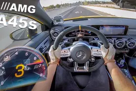 新款AMG A45S 0-100加速测试，2.0T420匹马力，发动机被榨干了…视频封面