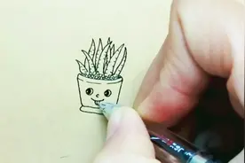 （简笔画）简单可爱的盆栽小芦荟，平凡生活里不简单的快乐～