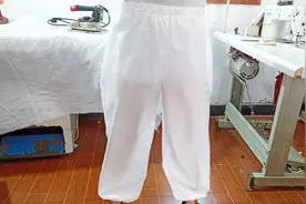 太极拳裤子的缝制教程，朋友们来学习打太极拳的服装