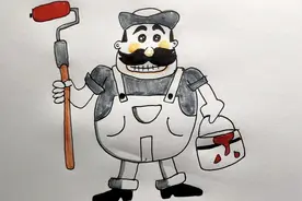 简笔画油漆工大叔，画的也太逼真了，一起来学绘画吧！